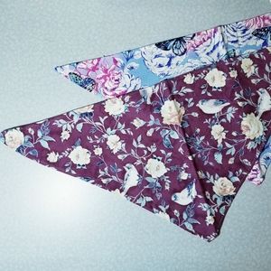 (Medium) Reversible Dog Bandana Birds&Butterflies